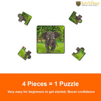 Artvibes Animals Wooden Jigsaw Puzzle Games for Children & Kids | Jigsaw Puzzles for Kids Age 2-5 | 4 Pieces Puzzles | Toddler's Wooden Puzzle (PZ_505NN), Set of 6