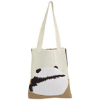 PALAY Panda Tote Bag Large Crochet Handbag for Women College Office Travel