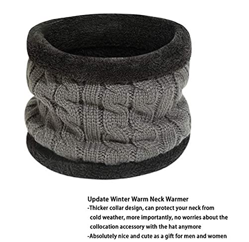 Alexvyan Winter Neck Scarf Soft Warm Snow Proof Knitted (Inside Fur) Woolen Scarf for Women Girl Boys Man (Grey)