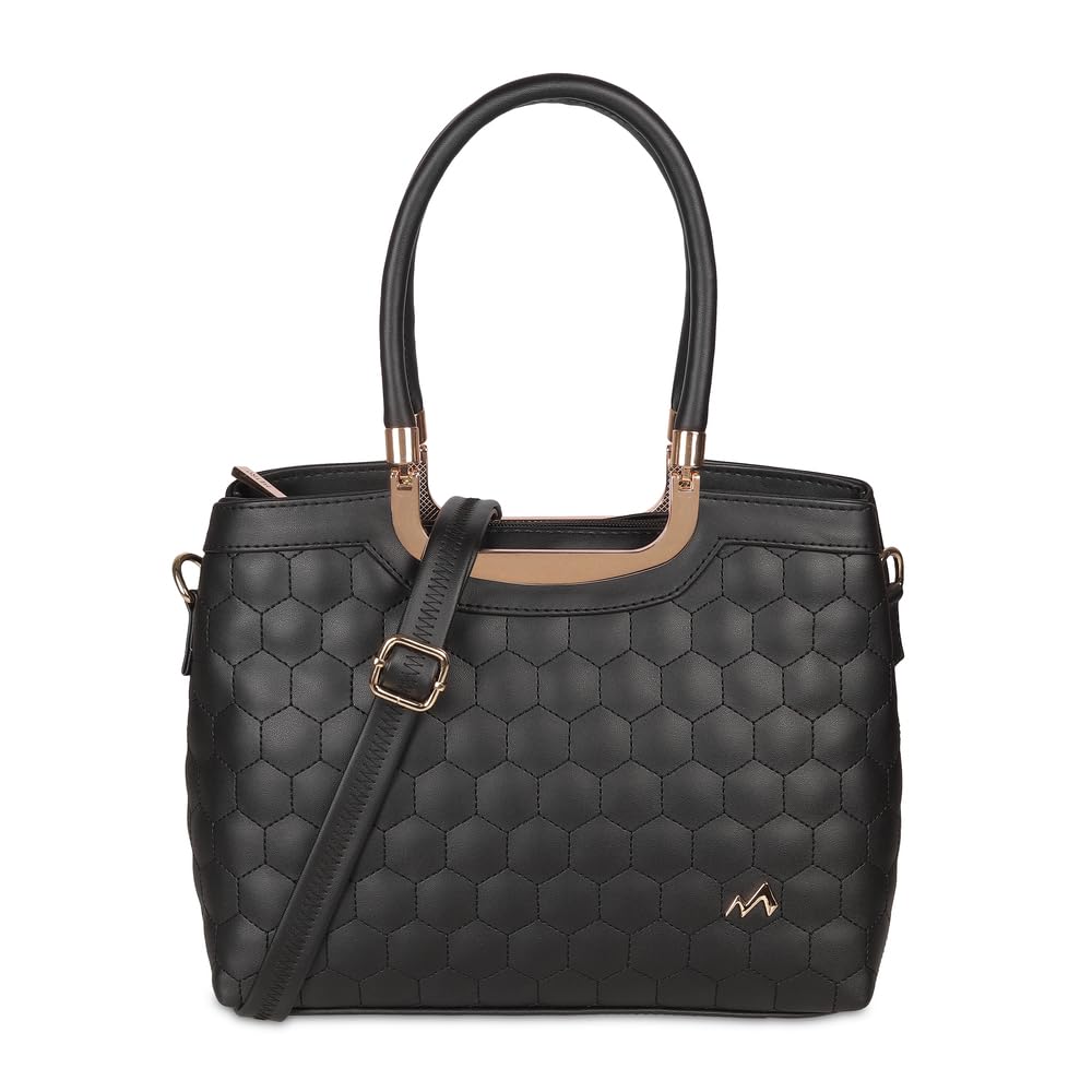 Metro Womens Black Synthetic Leather Tote Bag (66-7654)