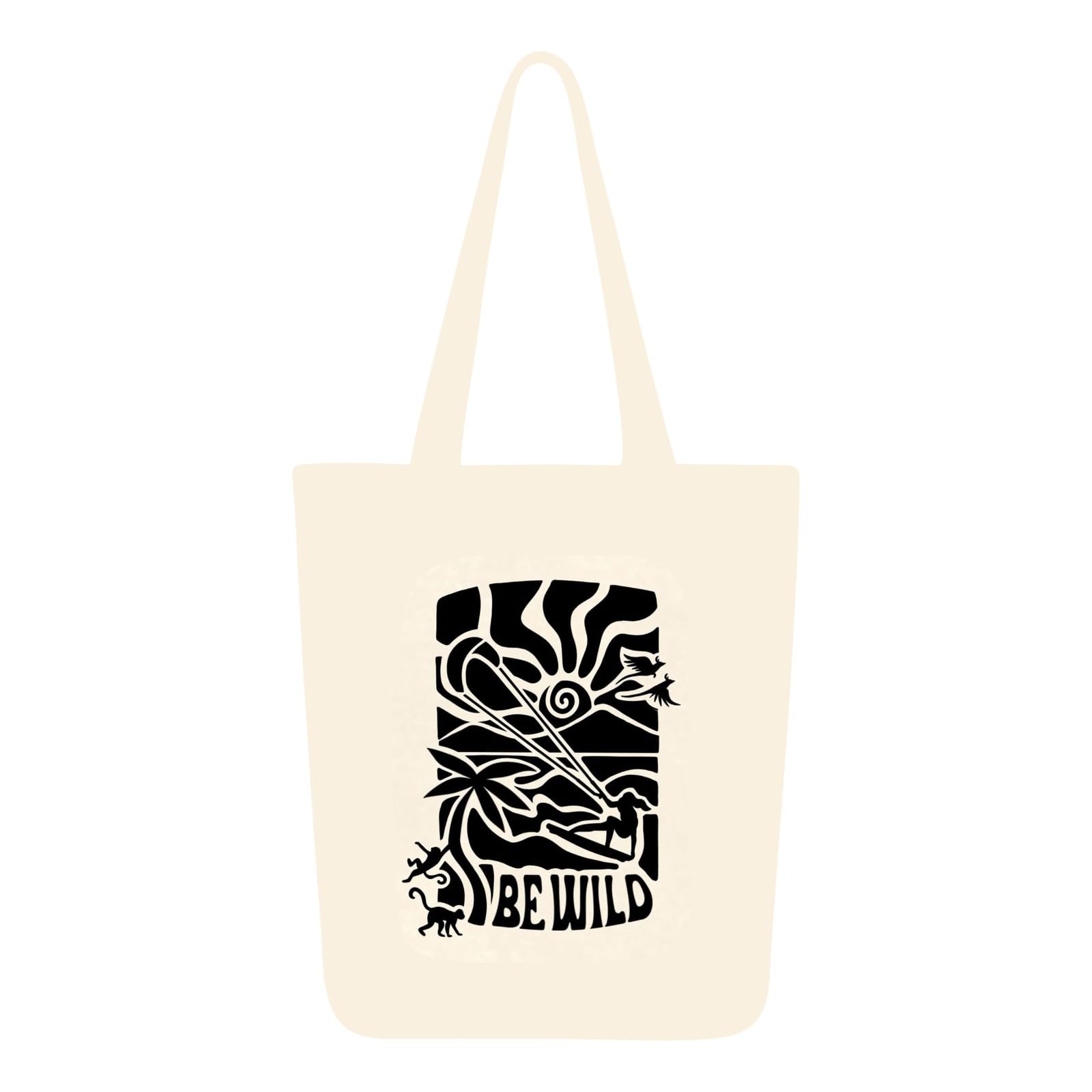THE SACK CO. Canvas Tote Bag Aesthetic Reusable Cotton Bags for Women Ladies Girls for School, College, Office, Travel Large Printed Design Eco-Friendly Shopping Bag for Everyday Use