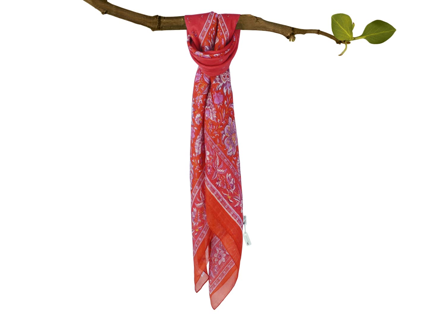 Cashmere Craft Women Men 100% Silk Orange Printed Scarf Size (40 x 40 Inch) CCSILK563