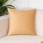 STITCHNEST Quilted Velvet Cushion Covers Set of 5 | Soft Brown | 12x12 Inches | Premium Sofa & Living Room Décor
