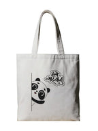 Reusable Cotton Fabric Cute Panda Printed Tote Bag Ideal for Travel Shopping College & Office Use