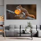 VIBECRAFTS Canvas Paintings for Living Room Drawing Room Squirrel On Tree Branch Premium Wall Painting Fitted With Wooden Frame For Home | Office | Gift |(PTVCH_2322)