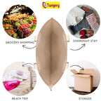 Tumery Cotton Canvas Tote Bag Women Shopping bag, Grocery, Sturdy Bag, Aesthetic Office Bag For Women Reusable 100% Eco-Friendly- Natural (Combo Of 8)