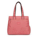 Bag-Age HB55 Tote Handbag for Girls & Women, Water Resistant Office Work Bag with Umbrella Pocket, Large Capacity Shoulder Bag for Work, Travel & Daily Use (Pink)