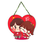 Artvibes Cute Couple Wooden Wall Hanging for Decoration | Valentine Gift for Partner | Couple Gift | Gift Items For Girlfriend Boyfriend Husband Wife | Wall Illustrations | Wall Accent (WH_8310N)