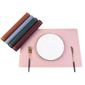 Maharsh Pu Leather Dining Table Mat Waterproof Heat Insulation Placements (Pink, 6) Kafalo