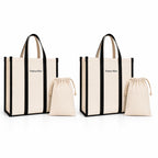 Heavy Duty Cotton Canvas Shopping Bag for Men, Women 16x15x8 Inch | Reusable Eco-Friendly Grocery Tote Bag | with Strong Handles | Washable & Foldable Market Bag (2)