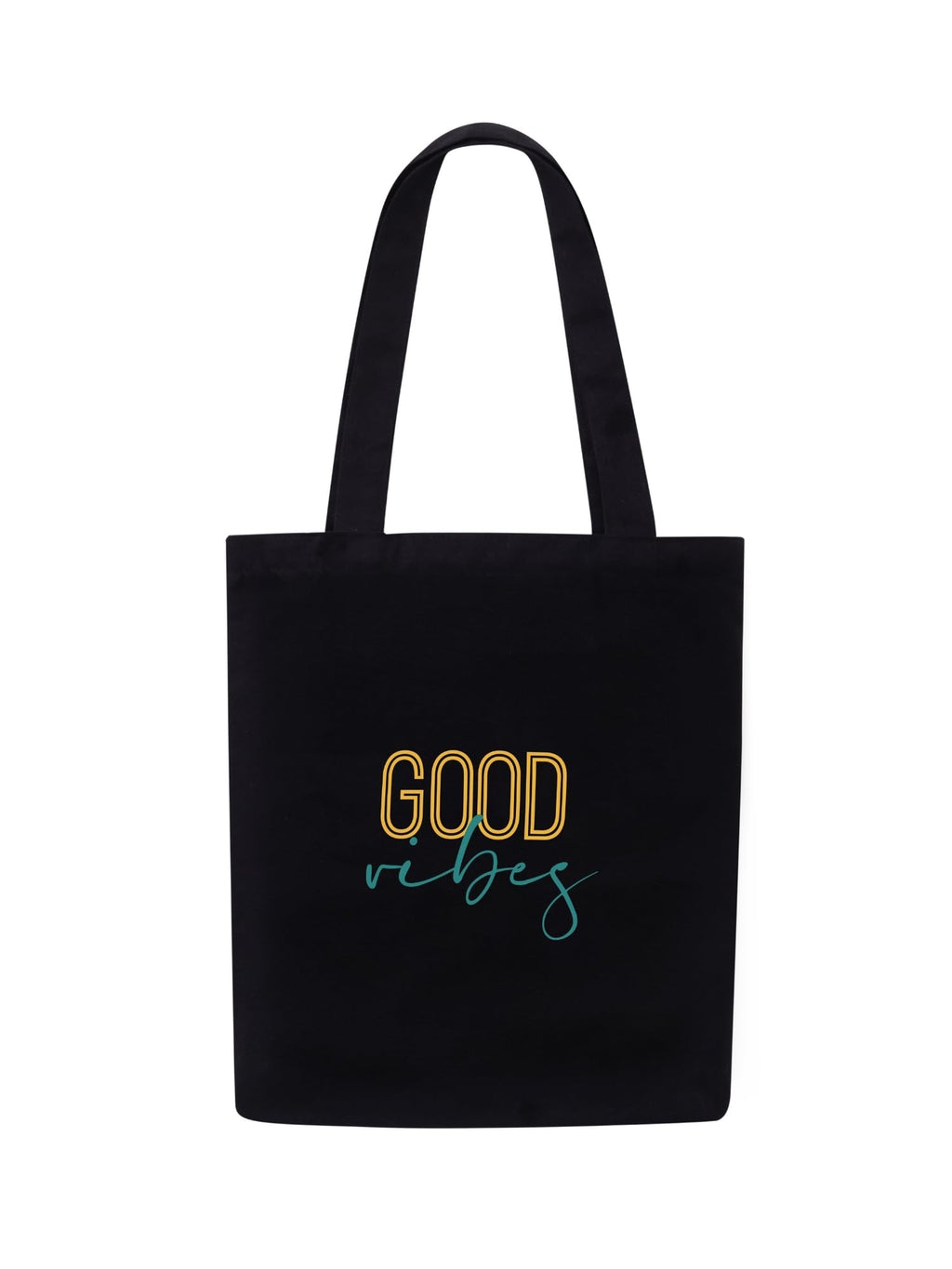 DOODLE Eco-Friendly Reusable Cotton Canvas Tote Bag | Inner & Outer Zip Pockets | Ideal for Travel, Shopping, College & Office Use | Good Vibes - Blooms