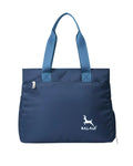 Bag-Age HB08L Large Tote Bag for Girls & Women, Handbag with Multiple Compartments, Water Resistant Shoulder Bag with Zipper & Umbrella Side Pocket for Work, Travel & Daily Use (Navy Blue)