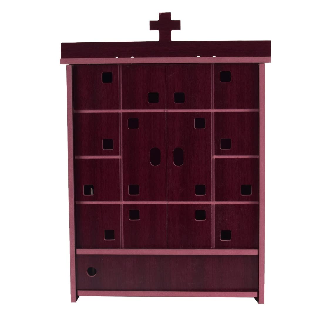 Lakhaji Christian Wooden Wall Hanging Temple For Home And Shop,Office And Home Showpiece Temple(Door- Maroon),43 cm, 29 Cm