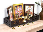 Marusthalee Floating Wooden Pooja Mandir for Home | Wall Mounted Temple with Storage Shelf | Modern Wooden Mandir for Home, Office & Spiritual Décor | Brown Finish | Made in India