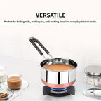 Copper Bottom Sauce Pan Tea Maker Milk Coffee pan bhgoni Stainless Steel Sauce Pan with Handle, Flat Base, Tea Pan, Milk Pan Tapeli Patila, Pot (Copper - 2000 ml)