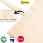 Tumery Cotton Canvas Tote Bag Women Shopping bag, Grocery, Sturdy Bag, Aesthetic Office Bag For Women Reusable 100% Eco-Friendly- Natural (Combo Of 8)