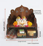 Bindian Wooden Pooja Mandir for Home Wall Mounted | Wooden Table Top God Temple | Pooja Stand for Home | Puja Mandir | Puja Unit for House | Temple for Office (Temple 2)
