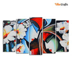 VIBECRAFTS Radha Krishna Wall Painting Set of Five Panels For Home|Office|Living Room|Gift (PTVC5Pcs2_6581)