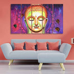 VIBECRAFTS Spiritual Buddha Meditating Wall Painting Five Pieces For Home|Office|Living Room|Gift (PTVC5Pcs4_8594)