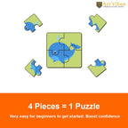 Artvibes Sea Animals Jigsaw Puzzle Games for Children & Kids | Jigsaw Puzzles for Kids Age 2-5 | 4 Pieces Puzzles | Toddler's Wooden Puzzle (PZ_507N), Set of 6