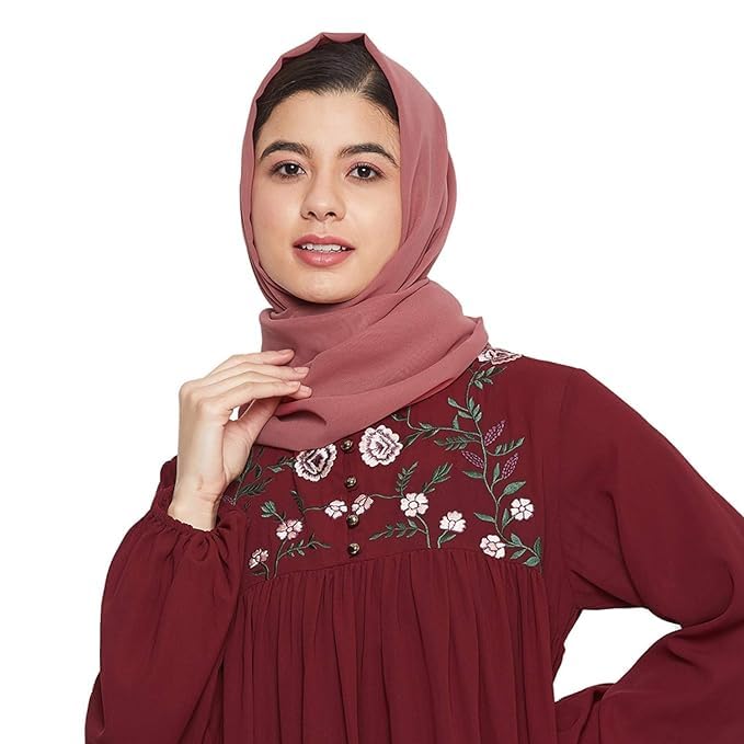 URSHIA MALAYSIAN GEORGETTE HIJAB/DIAMOND GEORGETTE HIJAB FOR WOMEN (DARK TEA PINK)