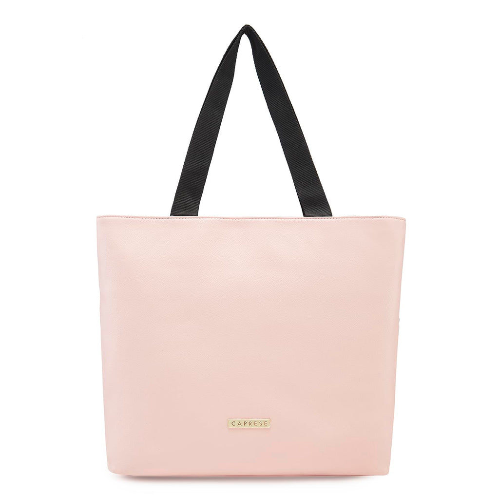 Caprese womens MACY T Large PINK/BLACK Tote Bag