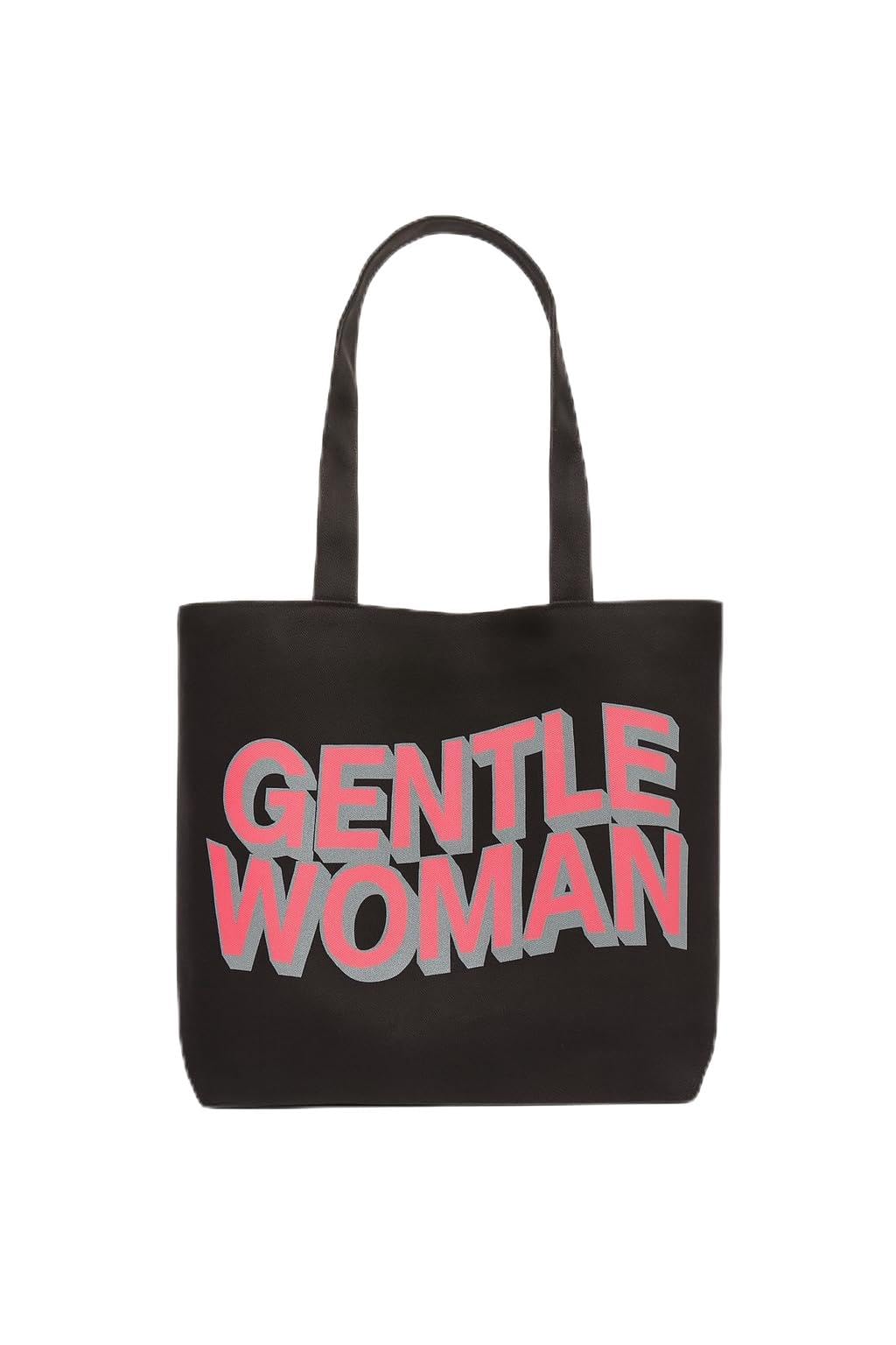 THE SACK CO. Large Canvas Tote Bag for Women, Tote Handbags for Women with Zipper for College, Shopping, Office College Office (Black bag gntl women pink & grey)