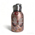 BATBIRD Travel Mini Water Bottle Compact Stainless Steel Portable Leak-Proof Small Bottle for Office, Outdoor & Everyday Carry 300 ML (Copper Butterfly)