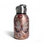 BATBIRD Travel Mini Water Bottle Compact Stainless Steel Portable Leak-Proof Small Bottle for Office, Outdoor & Everyday Carry 300 ML (Copper Butterfly)