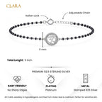Clara 925 Sterling Silver Baby Kid Nazariya Om Bracelet with Black Beads