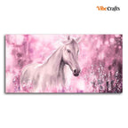 VIBECRAFTS Canvas Paintings for Living Room Drawing Room Beautiful White Horse Premium Wall Painting Fitted with Wooden Frame for Home|Office|Gift(PTVCH_2287)