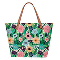 The Purple Tree Purple Multi-coloured Canvas Tote Bag For Women (1 bag) Women's Over-sized Tote Bag With Sturdy Faux Leather Handles, Inner Zippered Compartment, Soft Poly-cotton Lining
