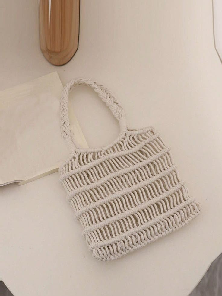 HIBA Macramé fruit bag Eco-friendly shopping bag Reusable bag Handmade grocery tote Cotton macramé market bag Bohemian style bag Sustainable shopping solution Durable and stylish fruit bag