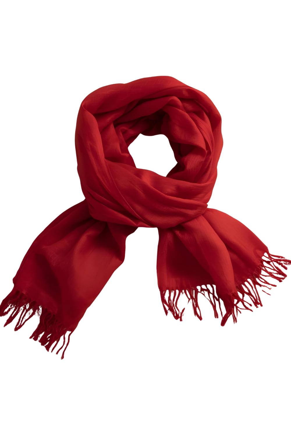 FM Trends Stylish Plain Scarf for Women & Girls | Solid Color Stole, Dupatta, Shawl | Elegant Ladies Accessory (Red, 1.8 meters)