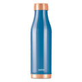 MILTON Copper Charge Water Bottle, 930 ml, Dark Blue | Lacquer Coating, Curved Bottle | Diwali | Festive | Gifting | Yoga | Home | Kitchen | Vedic
