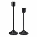 Black Metal Candle Holder Stand Set of 2, Tall Modern Taper Candle Holders with Wide Stable Base, Decorative Tabletop Candle Stands for Living Room, Dining Table, Wedding & Home Decorr