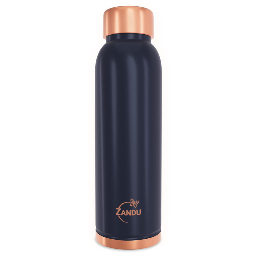 Zandu Copper Bottle (Blue): Prepared with 100% Pure Copper |Supports Digestive & Liver Health | Helps Enhance Immunity| Useful in Promoting Overall Health (Pack of 950 ml)