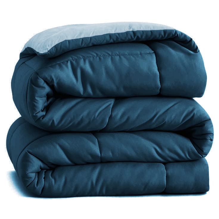 A Brand New - Umi AC Comforter for Double Bed Luxury Blanket 220 GSM Ultra Super Soft Microfiber Reversible Lightweight All-Weather Bed Comforter/Duvet/Quilt (90X86 Inche, Teal & Grey) Kafalo