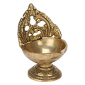 Svarup 4 Inch Handmade Brass Oil Diya with Stand: Perfect for Diwali, Home Entrance Decor, and Pooja. Great as a Gift