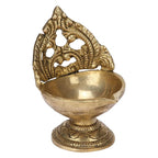 Svarup 4 Inch Handmade Brass Oil Diya with Stand: Perfect for Diwali, Home Entrance Decor, and Pooja. Great as a Gift