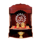 Beautiful Wooden Pooja Stand for Home/Mandir for Home/Temple for Home and Office/Puja Mandir for (Dark Brown_40 CM X 28 CM X 23 CM)
