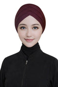 TCP TheClothesPeople Women's Turban Cap Premium Jersey Under Scarf,Bonette Innercap,Headscarves,Hijab (Maroon), (Female)