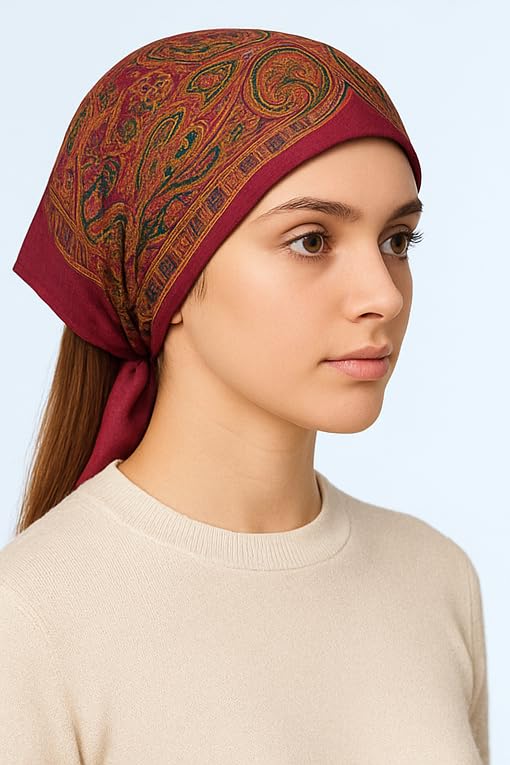 CHACKO Women's Woolen Winter Scarf | Soft & Warm Cold Weather Wrap Muffler Shawl | Stylish Winter Accessory | Pack of 1_Maroon