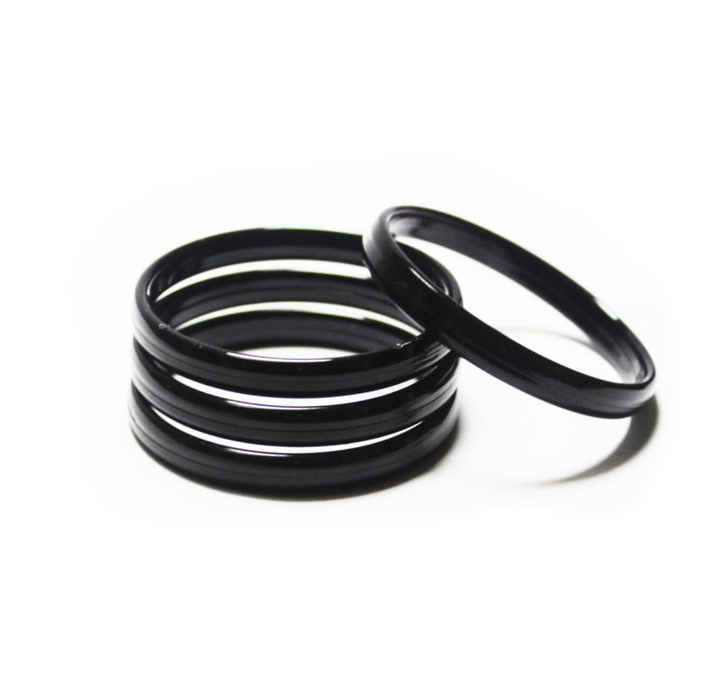 Karivala Plastic Black Bangles for Babies and Kids 4 Pcs - 6mm Thick (1-2 Years)