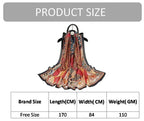 Alexvyan Satin Silk Summer Scarves 170 x 84 cm, Red Multicoloured Printed with Stitched Border, Lightweight Fashion Scarf for Women Sun Protection Stole