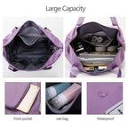 Viyaro Polyester Foldable Tote Bag | Expandable Design with Dry & Wet Separation, Waterproof Fabric, Multiple Pockets with Zipper & Lightweight Shoulder Carrying Comfort | Convenient Choice—Lavender