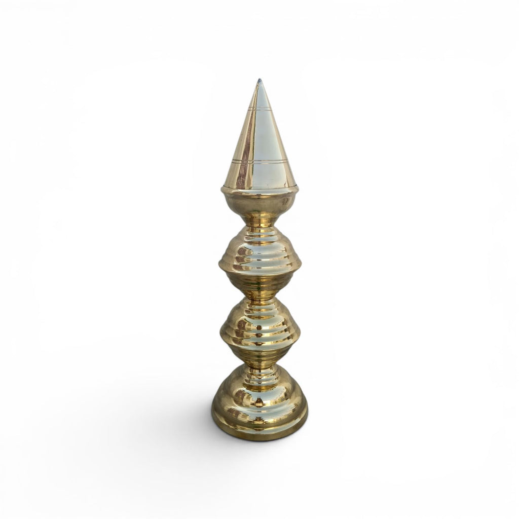 SHRIJIMATHURA Temple Kalash Pure Brass Orginal Vrindawani 4 Steps Superior Brass Gold Plated Version with lekar Coating