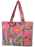 Cotton Tote bag for Women | Shoulder Bag | Durable Shopping bag | Reusable Grocery Bags | Eco friendly Bags| Handmade Cotton Bag | Stylish Quilted handBag |Vegan Tote Bag (Light Pink)