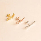 Customised Name Earrings for Women & Girls | Custom Script Name Stud Earrings | Gold Plated Personalized Jewelry | Handmade Custom Name Earring Gift for Birthday Anniversary