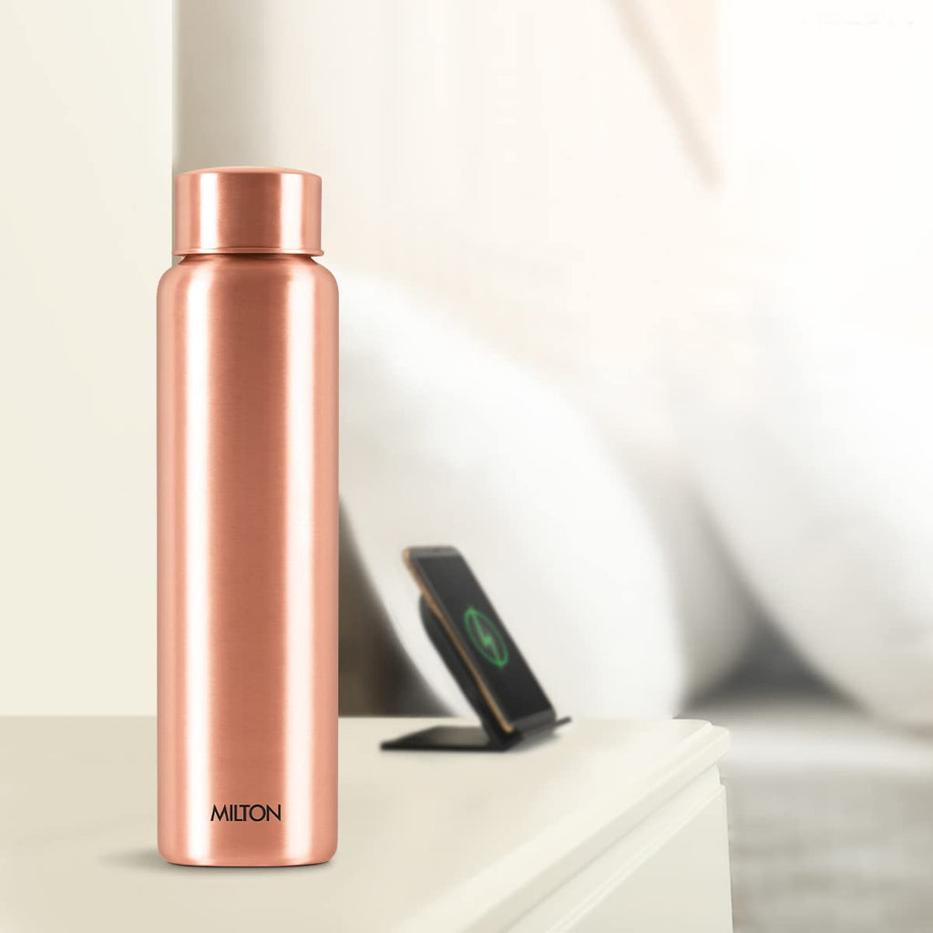 MILTON Copper Aqua 1000 Water Bottle, 900 ml, Copper | 100% Leak Proof | Office Bottle | Gym Bottle | Yoga Bottle | Home | Kitchen | Hiking | Treking Bottle | Travel Bottle (Pack of 1)